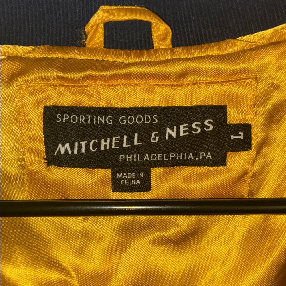 Mitchell & Ness Blue and Gold Satin-Trim Track Jacket - Picture 5 of 8